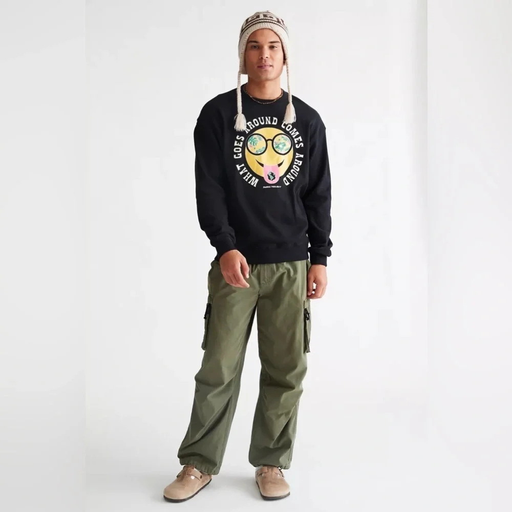Parks Project What Goes Around Comes Around Crew Neck Sweatshirt, Black, M, NWT